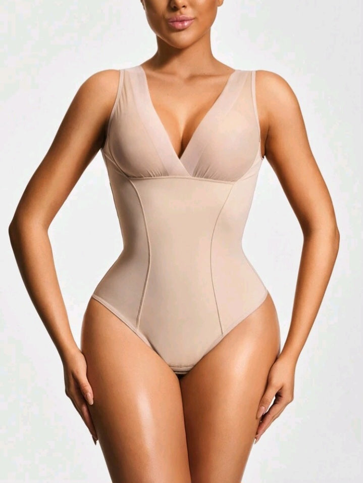 Deep-V Shapewear Thong Bodysuit
